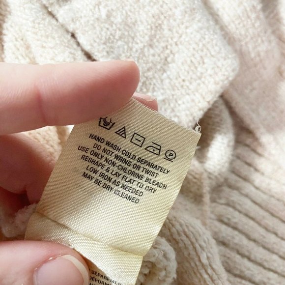 Anthropologie Womens Open Front Dolman Cardigan Sweater Small Cream V Back Neck - Picture 9 of 9